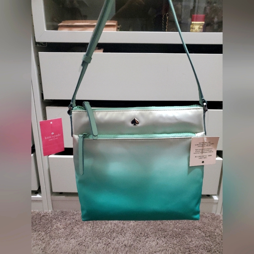 NWT Kate Spade Jade Degrade Ombre crossbody bag in Fiji green